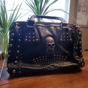 Gothic studded doctor shoulder bag